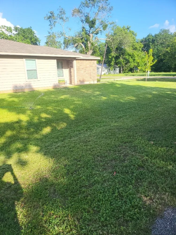 Custom outdoor landscaping with custom design in Hockley, TX by Robert Small Engine Repair