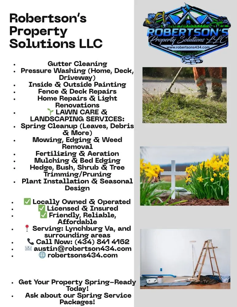 Trusted yard maintenance for outdoor upgrades in Lynchburg, VA by Robertson's Property Solutions