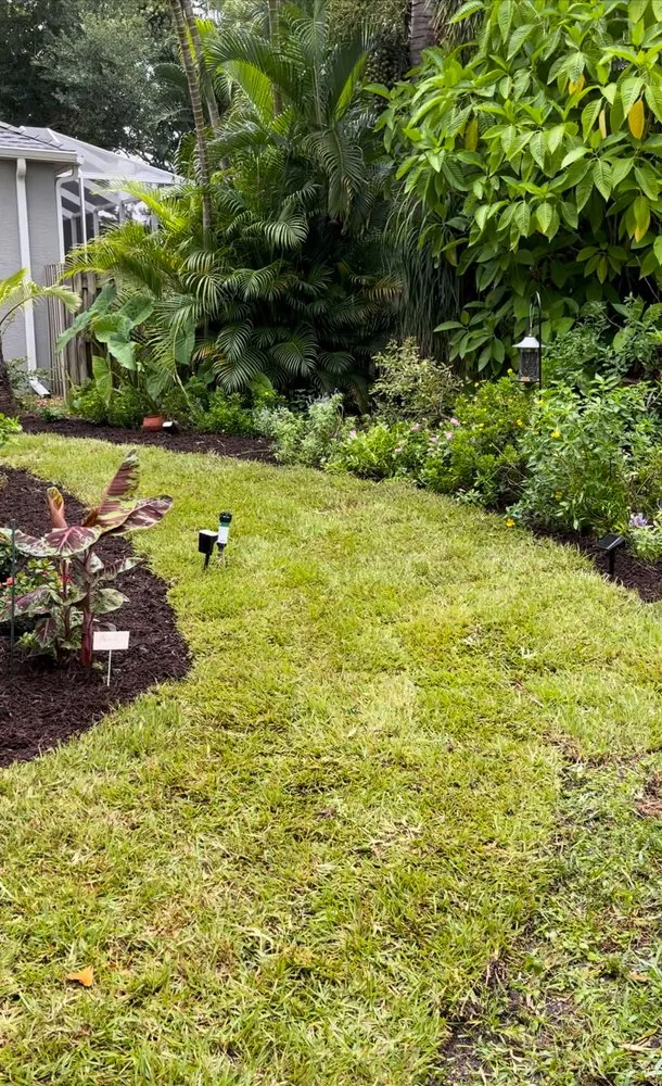 Professional lawn mowing service with custom design in Sarasota, FL by Robinson lawn services landscaping