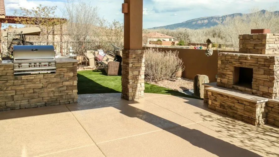 Custom landscape design in Bernalillo, NM by Rock Creations Construction
