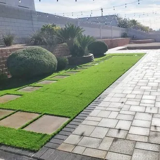 Custom outdoor landscaping in Campbell, CA by Rock N Block- Turf N Hardscapes