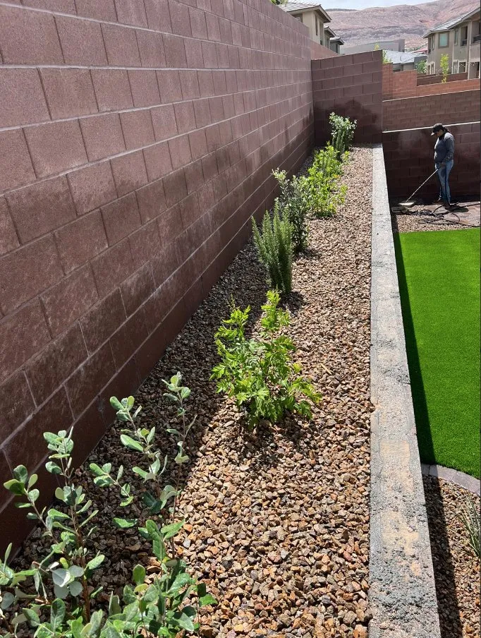 Custom yard cleanup service for outdoor upgrades in Las Vegas, NV by Rock N Block- Turf N Hardscapes