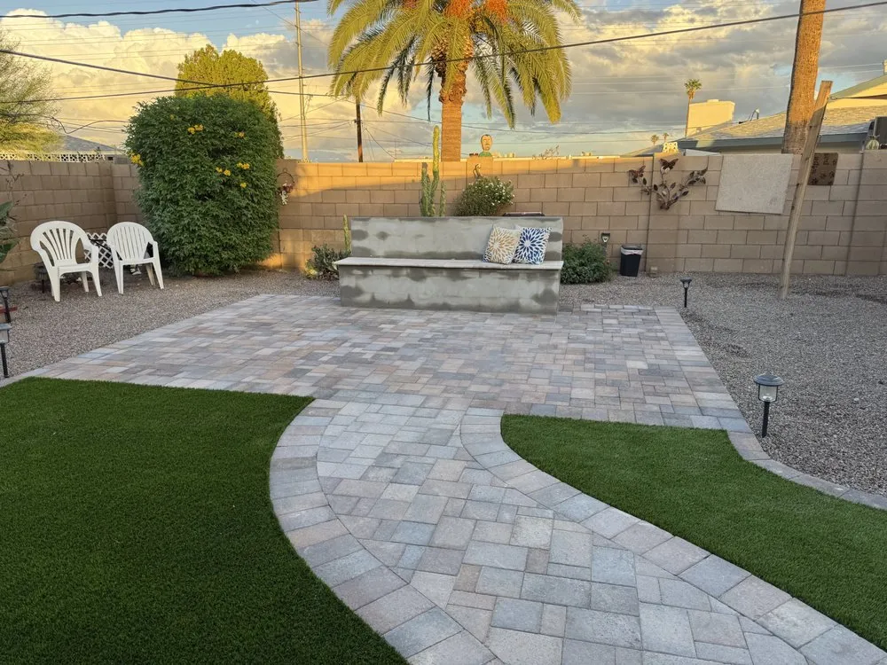 Custom yard maintenance in Phoenix, AZ by Rock N Block- Turf N Hardscapes