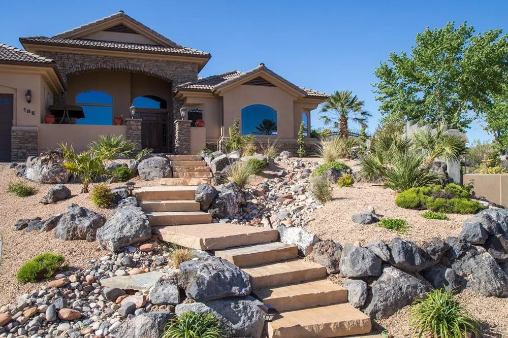 Expert garden landscaping in St George, UT by Rock On Walls and Falls