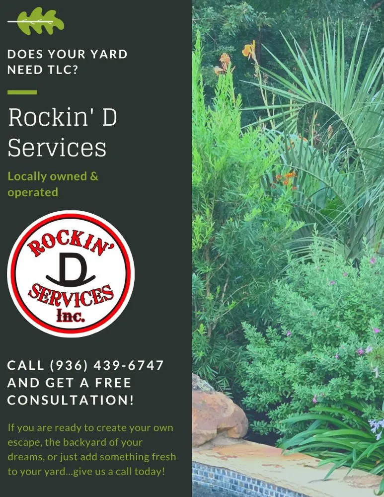 Local landscape installation in Huntsville, TX by Rockin' D Services