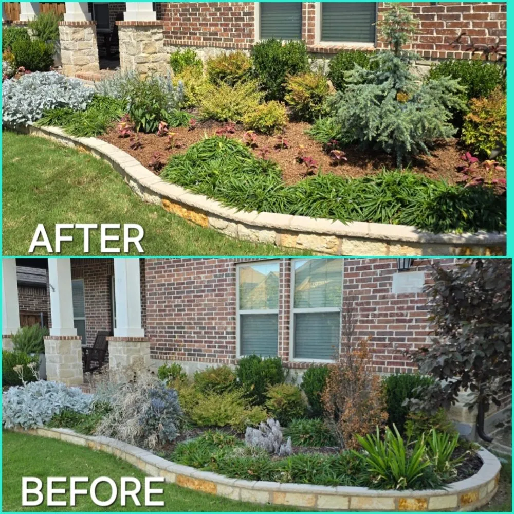 Professional landscape installation for beautiful yards in Ft Worth, TX by Rockin GI Land Services