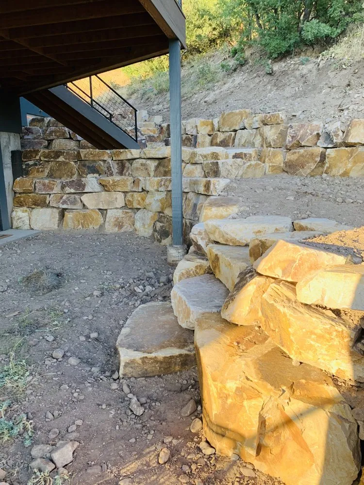 Custom outdoor landscaping for homes in Draper, UT by Rockology Utah