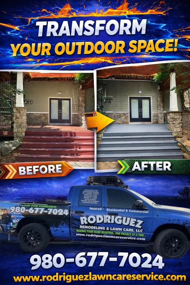 Expert outdoor landscaping for homes in Gastonia, NC by Rodriguez Remodeling