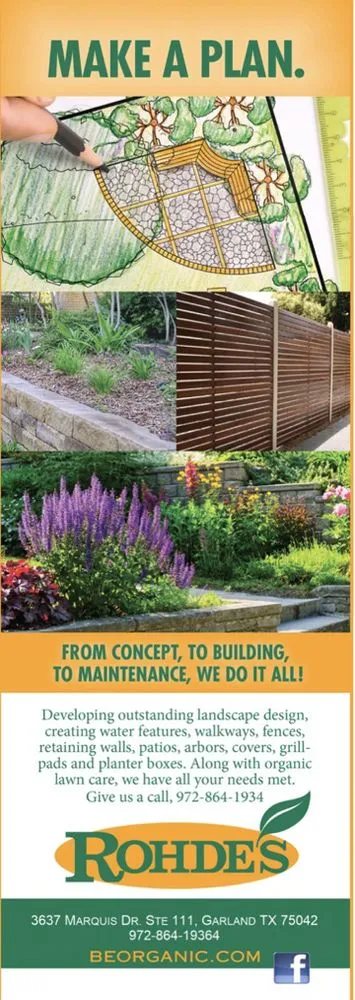 Professional landscaping services with custom design in Garland, TX by Rohde's Organic Landscape Services