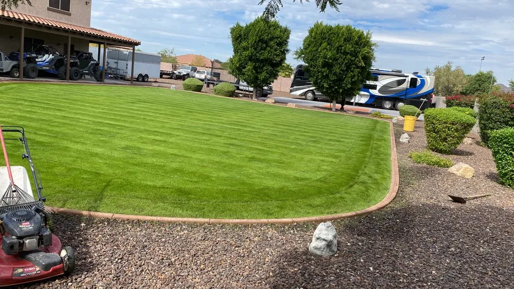 Affordable landscape installation with custom design in Phoenix, AZ by Rojas Landscaping