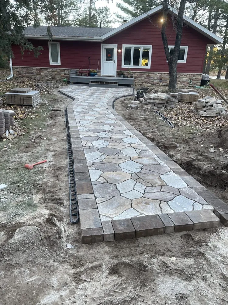 Custom garden landscaping with custom design in Park Falls, WI by Rolling Acres Farm and Landscaping