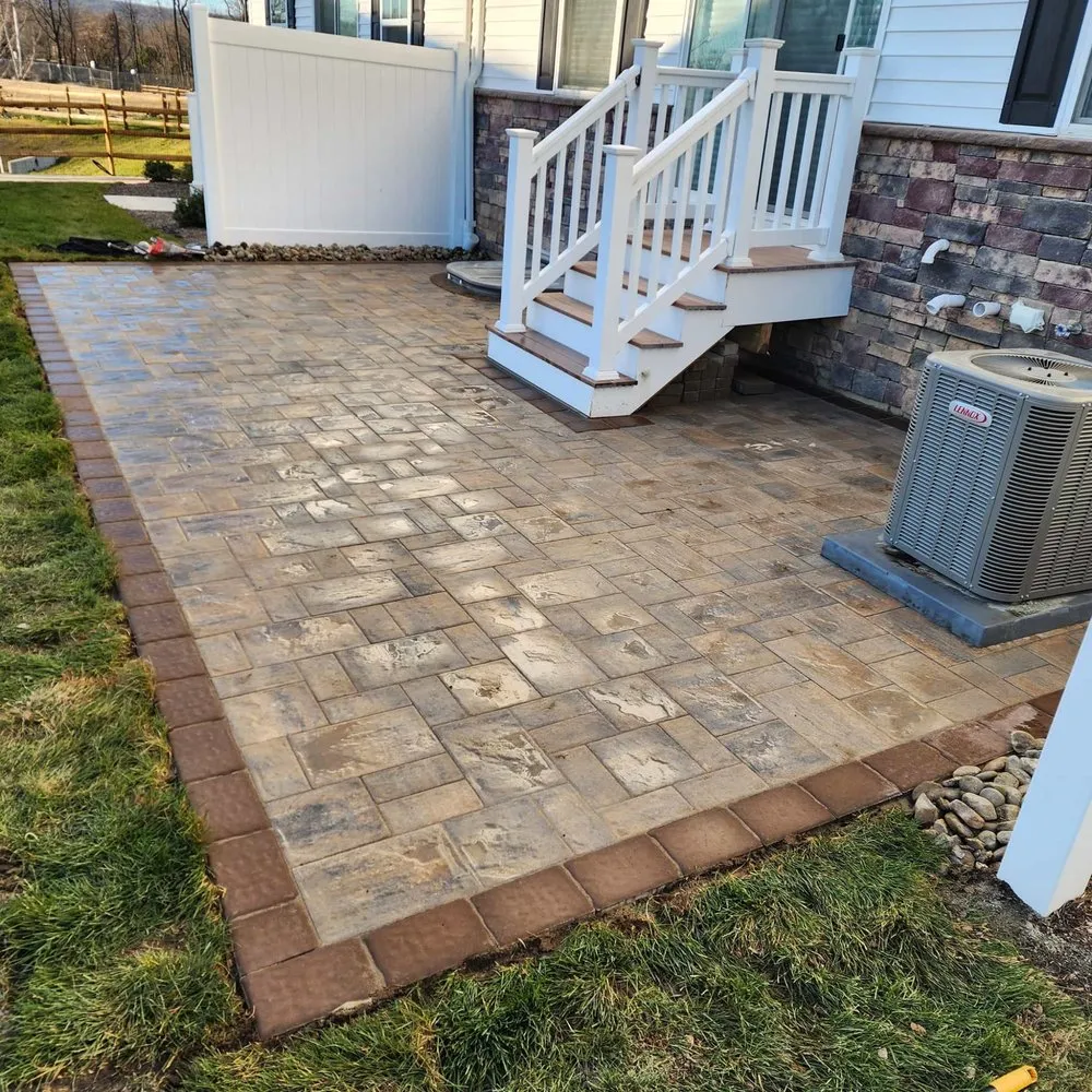 Custom garden landscaping with custom design in Morristown, NJ by Romero Brothers