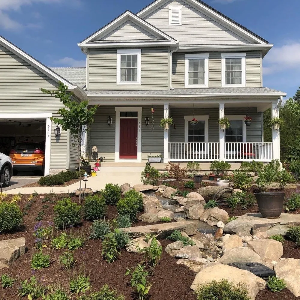 Custom garden landscaping in Severna Park, MD by Root & Stone
