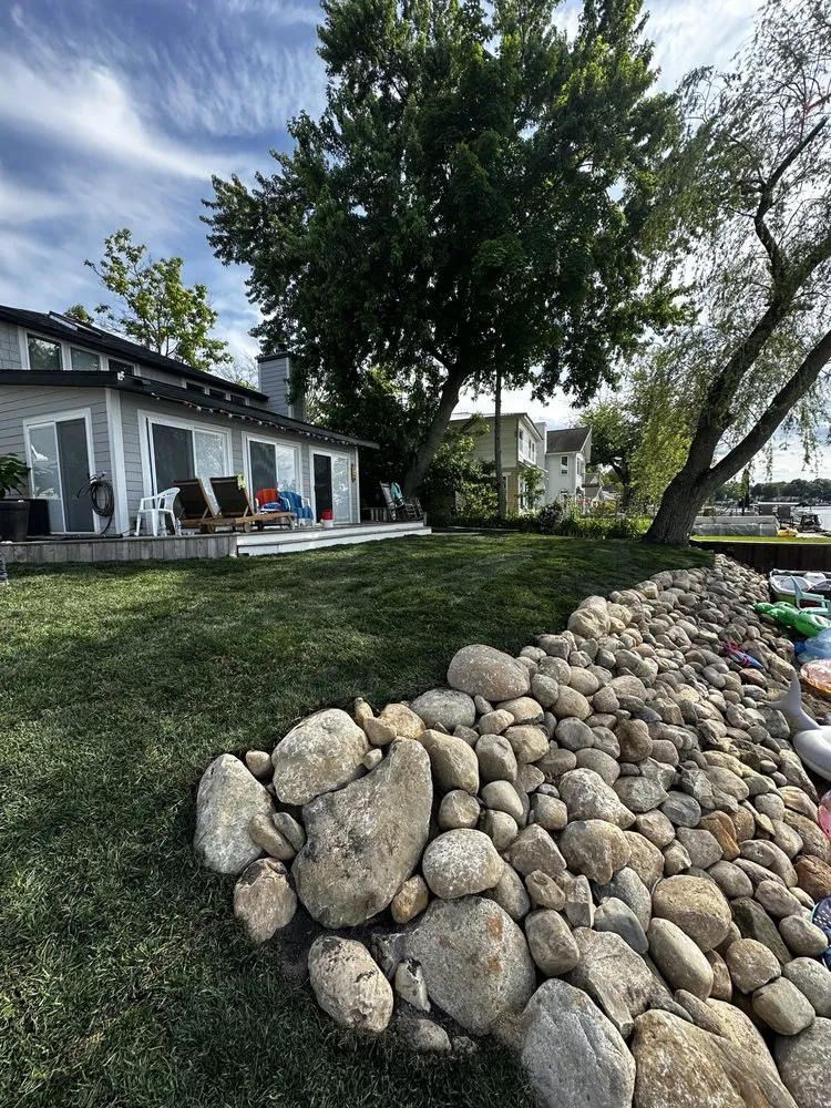 Custom garden landscaping for residential properties in Battle Creek, MI by Rooted Sod