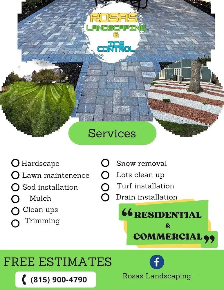 Professional lawn mowing service with custom design in Island Lake, IL by Rosas Landscaping & Ice Control