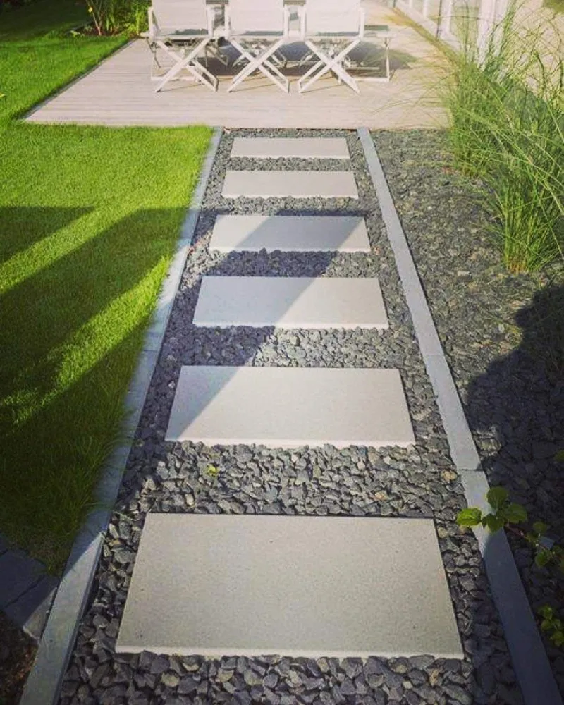 Affordable landscape installation with custom design in Houston, TX by Rosas Outdoor Services