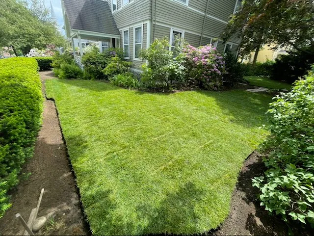 Expert landscape installation for residential properties in Arlington, MA by Rose Landscaping and Construction