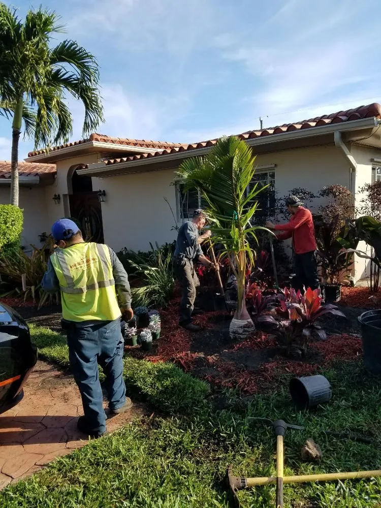 Custom landscape design with custom design in Miami, FL by Rose Valley Landscaping
