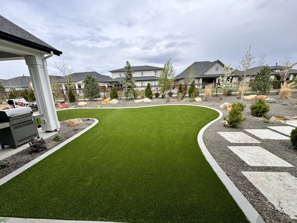 Custom residential landscaping with custom design across Nampa, ID - Rosewood Outdoor Living