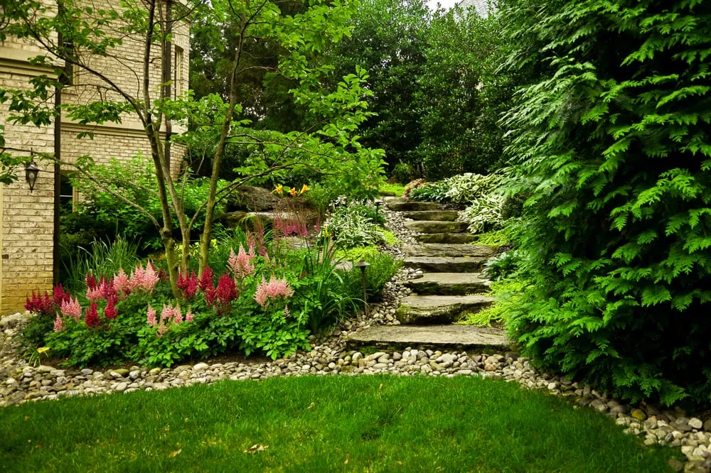 Custom garden landscaping in Great Falls, VA by Rossen Landscape