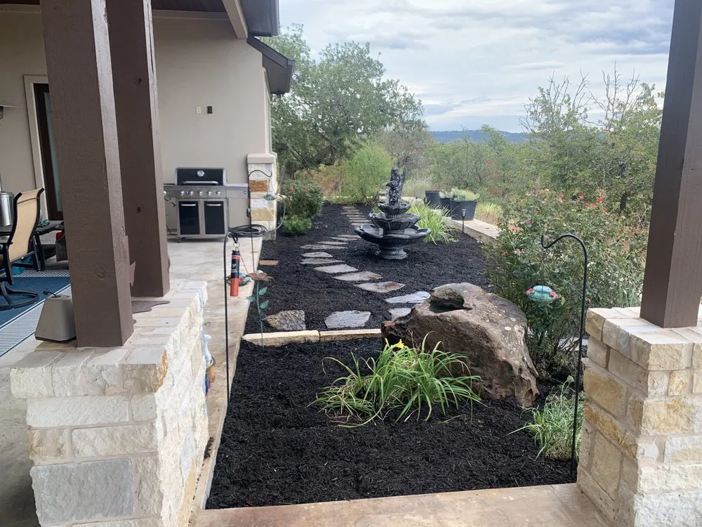 Custom landscape design for outdoor upgrades in Burnet, TX by Rountree Landscaping Services