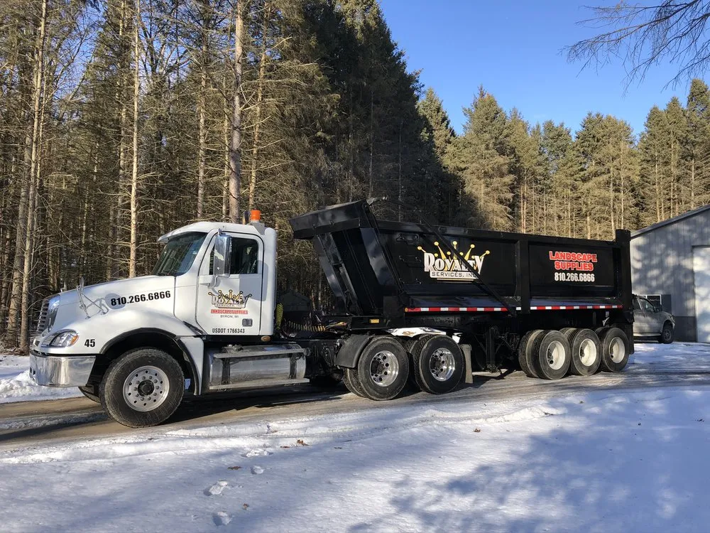 Affordable landscape installation in Byron, MI by Royalty Services
