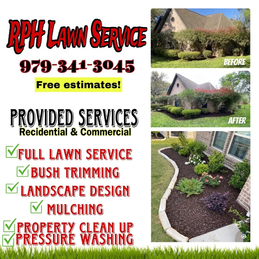 Professional landscape installation in Lake Jackson, TX by RPH Lawn Service