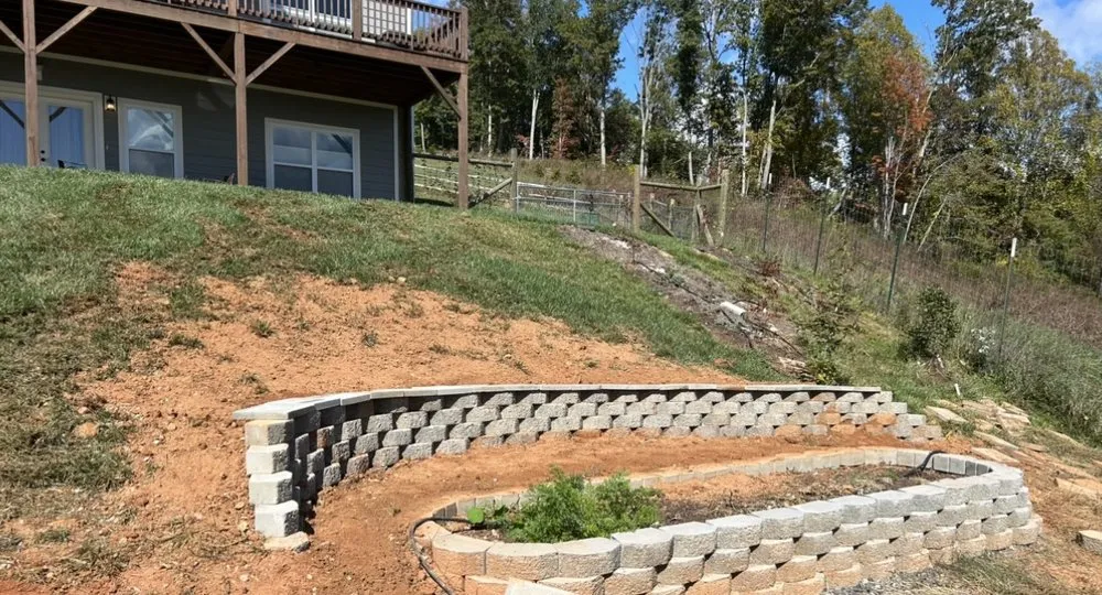 Custom outdoor landscaping with custom design in Marshall, NC by R&R Outdoor Works
