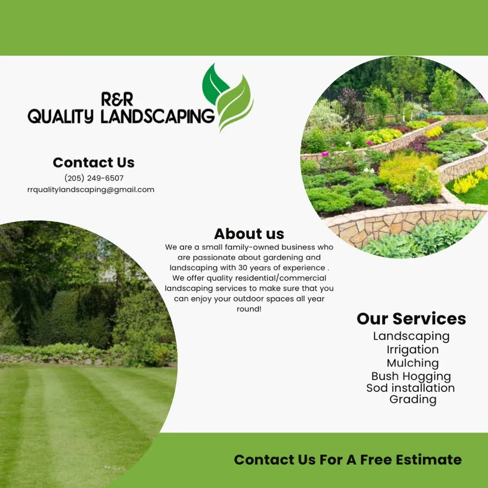 Reliable lawn mowing service in Fultondale, AL - R&R Quality Landscaping
