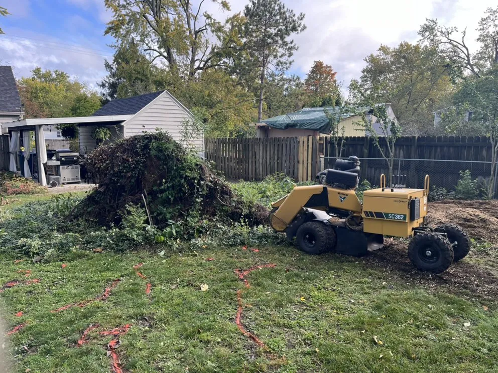 Professional outdoor landscaping with custom design in Kalamazoo, MI by R&R Stump Grinding