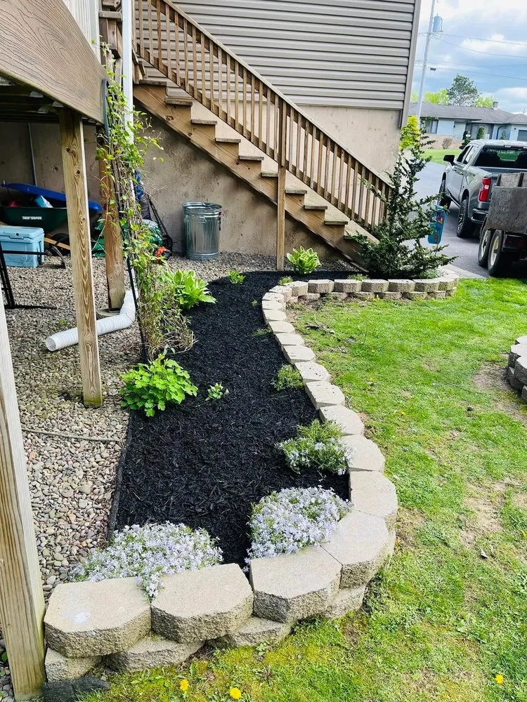 Professional landscape installation with custom design in Weatherly, PA by RRK Lawns