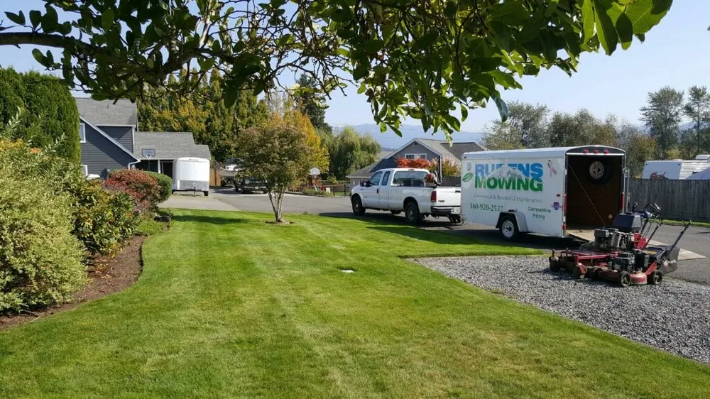 Top-rated lawn mowing service near you in Ferndale, WA by Rubens Landscape & Asphalt