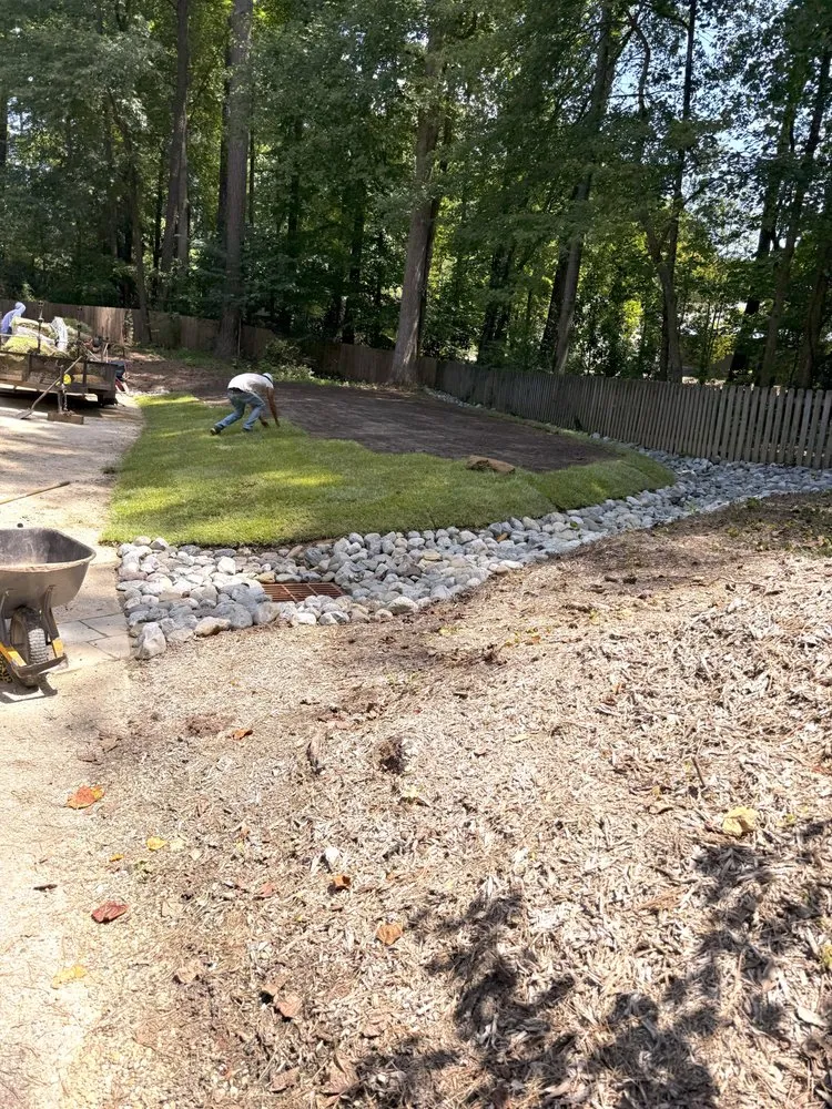 Custom landscape design in Wendell, NC by Ruben's Lawn Care