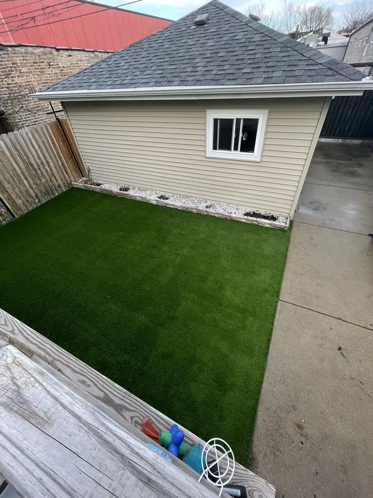 Affordable residential landscaping in Chicago, IL by Rugzoom Synthetic Grass and Landscaping