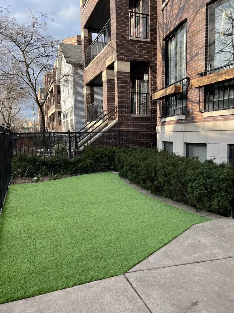 Custom landscaping services with custom design in Chicago, IL by Rugzoom Synthetic Grass and Landscaping