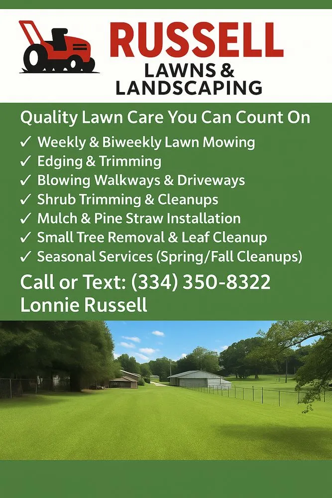 Trusted lawn care service for beautiful yards in Montgomery, AL by Russell Lawn and Landscaping