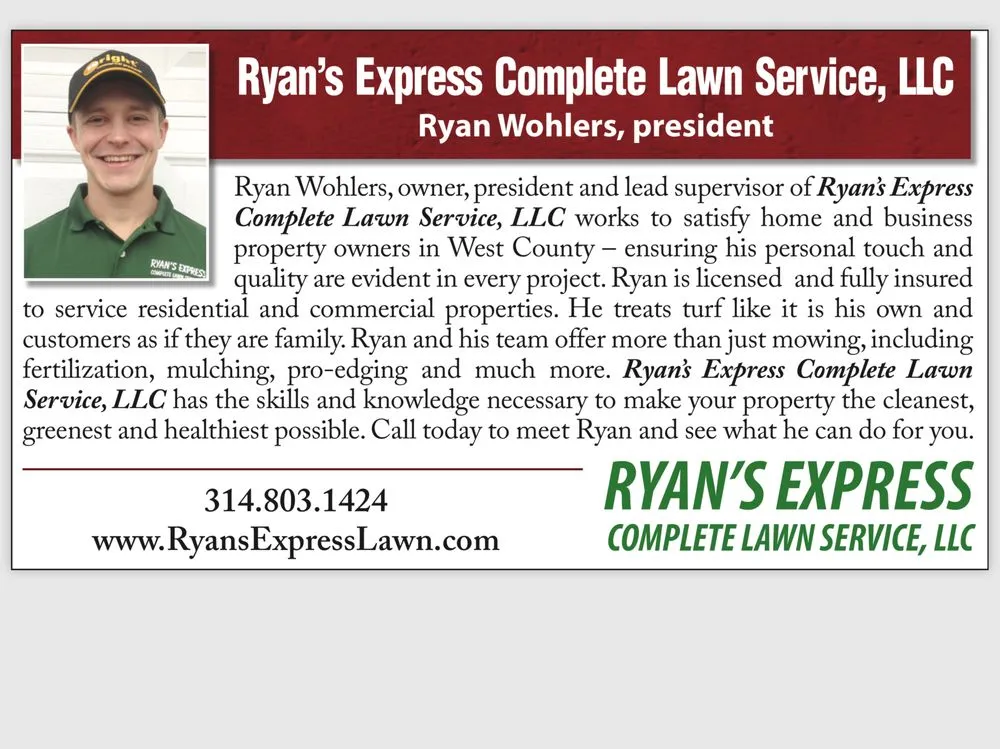 Custom lawn care service in Ellisville, MO by Ryan's Express Complete Lawn Service