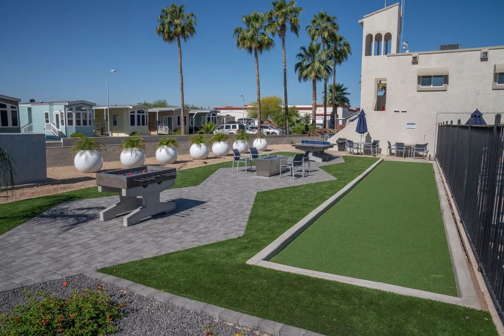 Custom outdoor landscaping in San Tan Valley, AZ by Saavedra Contracting