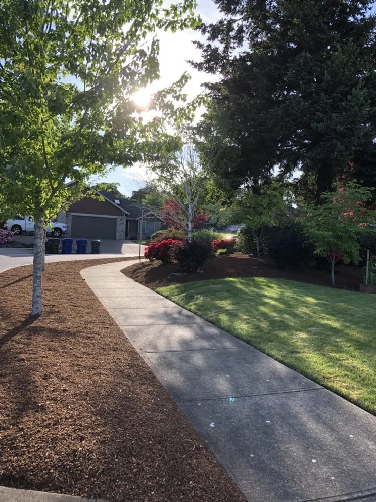 Custom landscape installation for residential properties in Woodburn, OR by Saints Maintenance