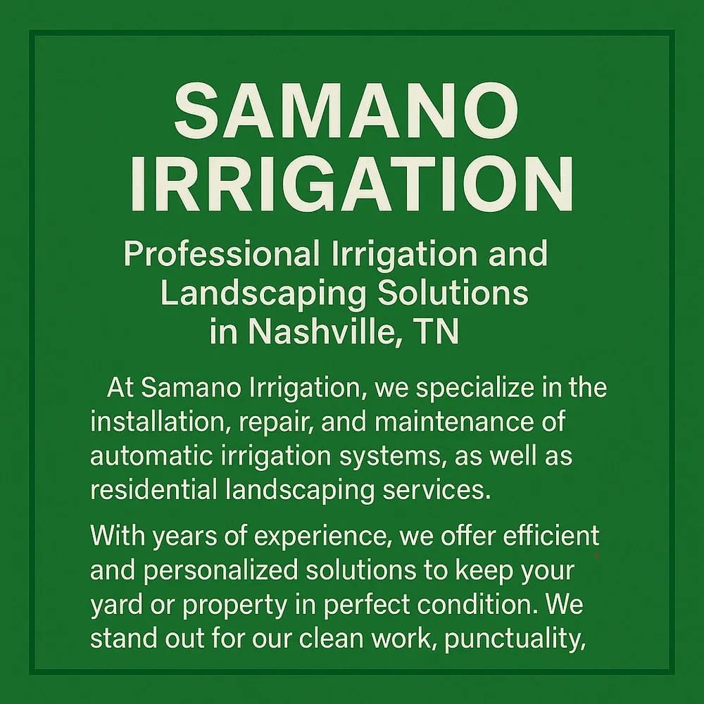 Reliable landscaping services in Nashville, TN - Samano Irrigation