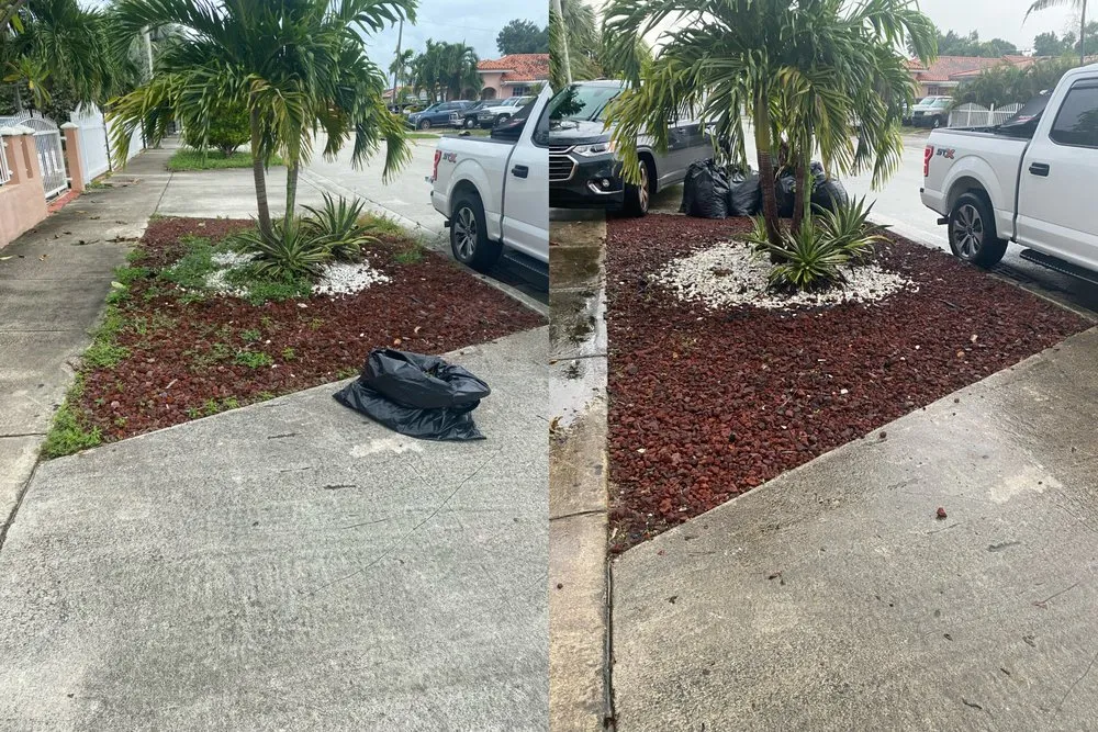 Custom yard cleanup service with custom design in Miami Gardens, FL by Samurai Landscaping