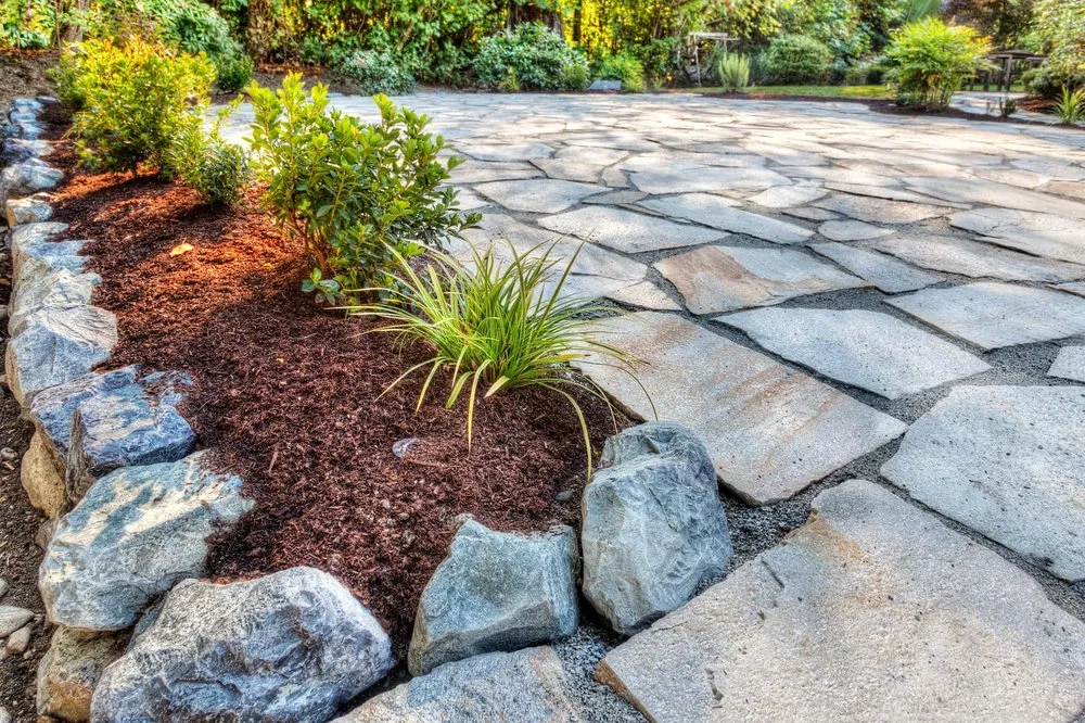 Professional garden landscaping with custom design in Winston-Salem, NC by Sanchez Lawn Care Services