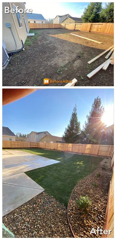Custom landscape design for residential properties in Le Grand, CA by Sanchez Yard service