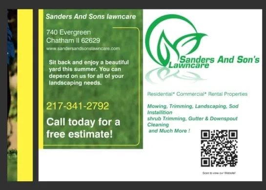 Professional yard maintenance for homes in Chatham, IL by Sanders and Son's Lawn Care