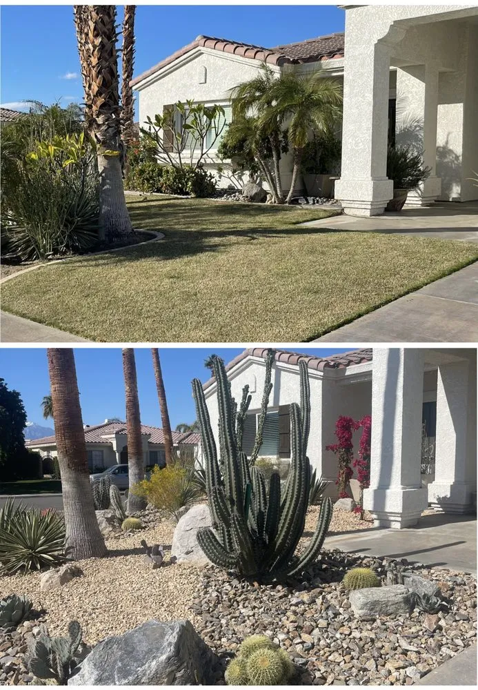 Custom outdoor landscaping for homes in Sky Valley, CA by Sandoval Landscaping