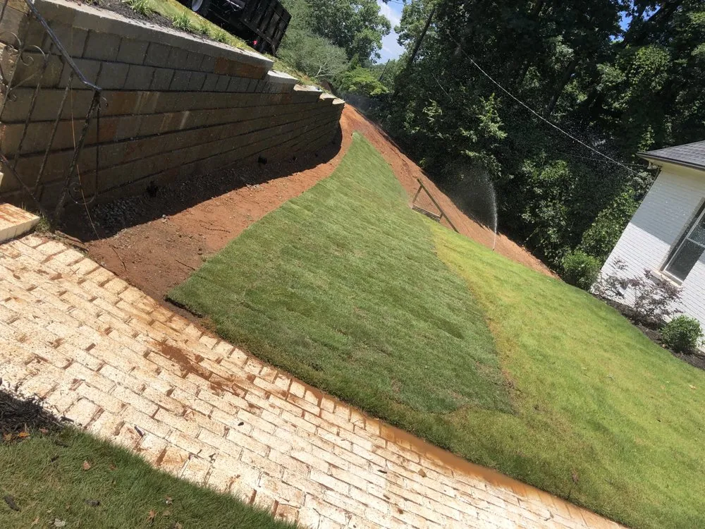 Professional landscape installation for homes in Stone Mountain, GA by Santanas Landscape
