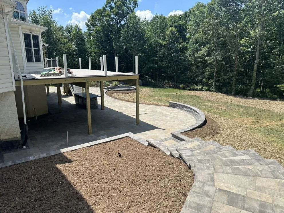 Custom landscape installation in Fredericksburg, VA by SantaRosa Construction