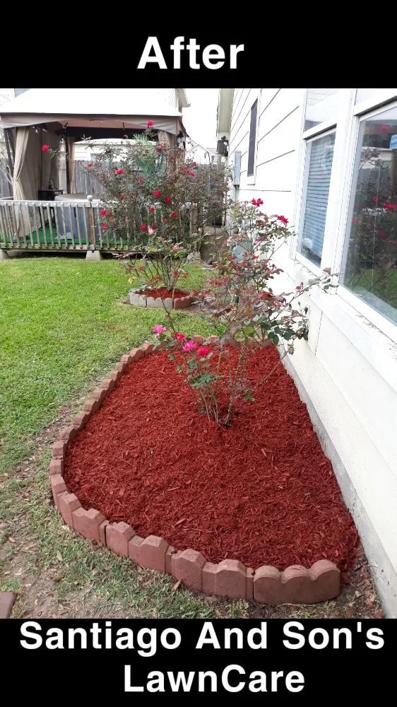 Professional residential landscaping in Houston, TX by Santiago and Son's Lawn Care