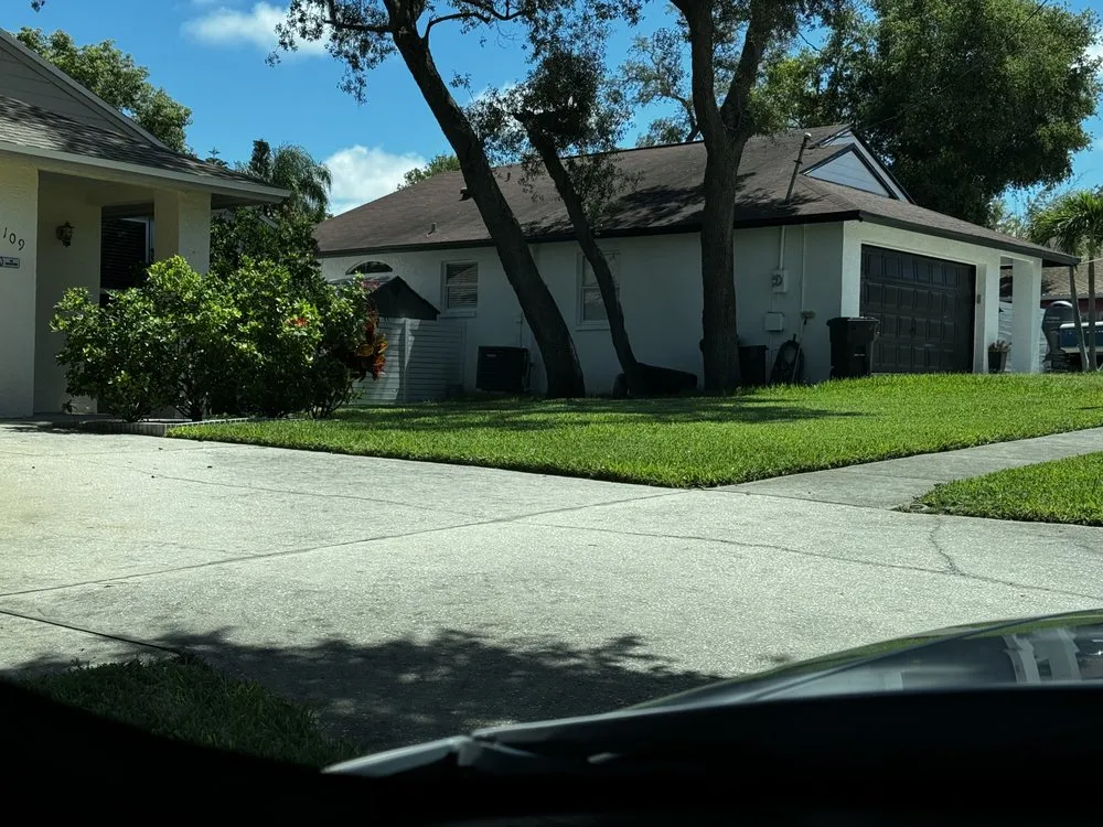 Professional yard cleanup service for year-round maintenance in Tarpon Springs, FL by Santiago‘s Luxury Lawn Company
