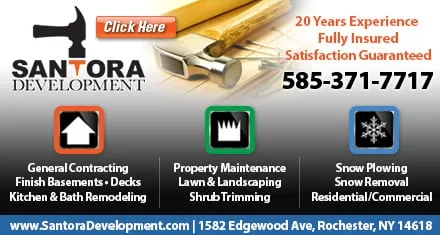 Expert yard maintenance with custom design in Rush, NY by Santora Development